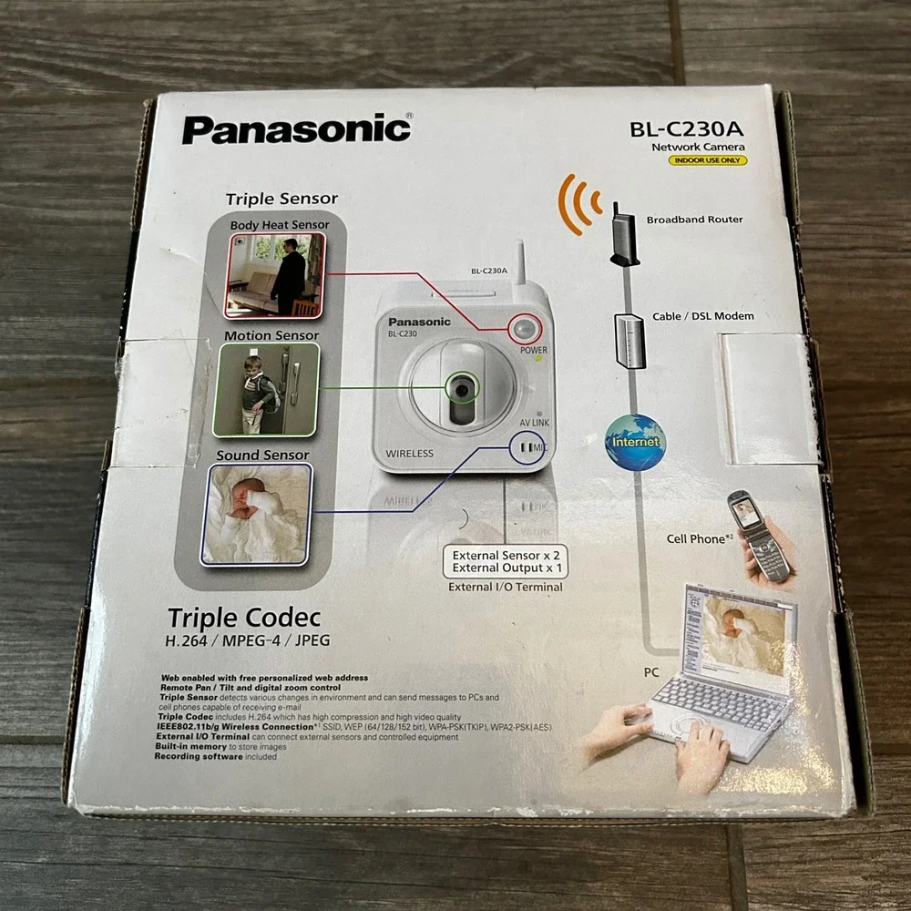 New Panasonic BL C230A Wireless‎ Remote Video Network Camera Indoor Use Only